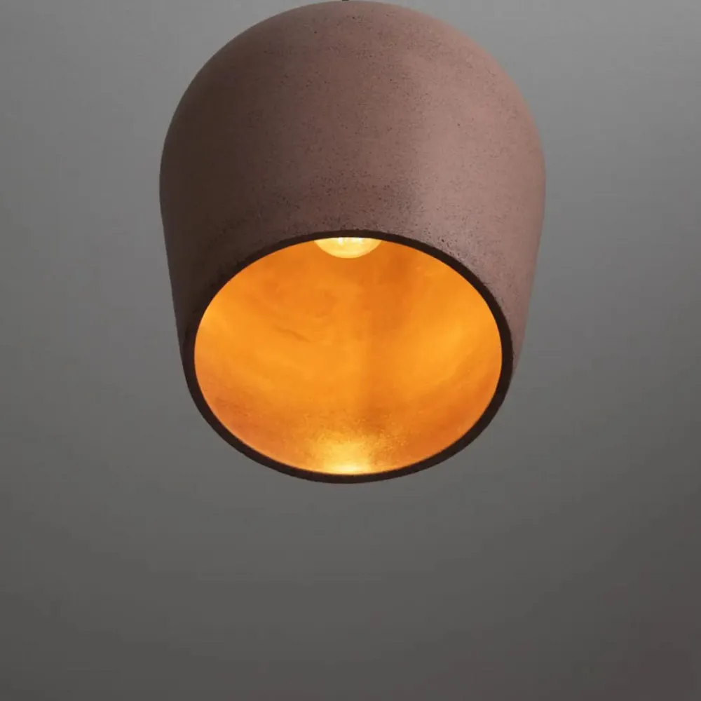 Lampade A Sospensione-Selezionato da Mazzolaluce Lampada a sospensione per esterno in cemento arenaria rosso 20cm ip55