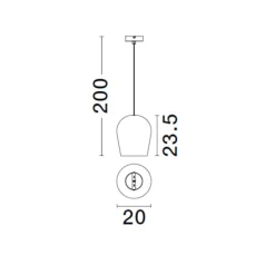 Lampade A Sospensione-Selezionato da Mazzolaluce Lampada a sospensione per esterno in cemento arenaria rosso 20cm ip55