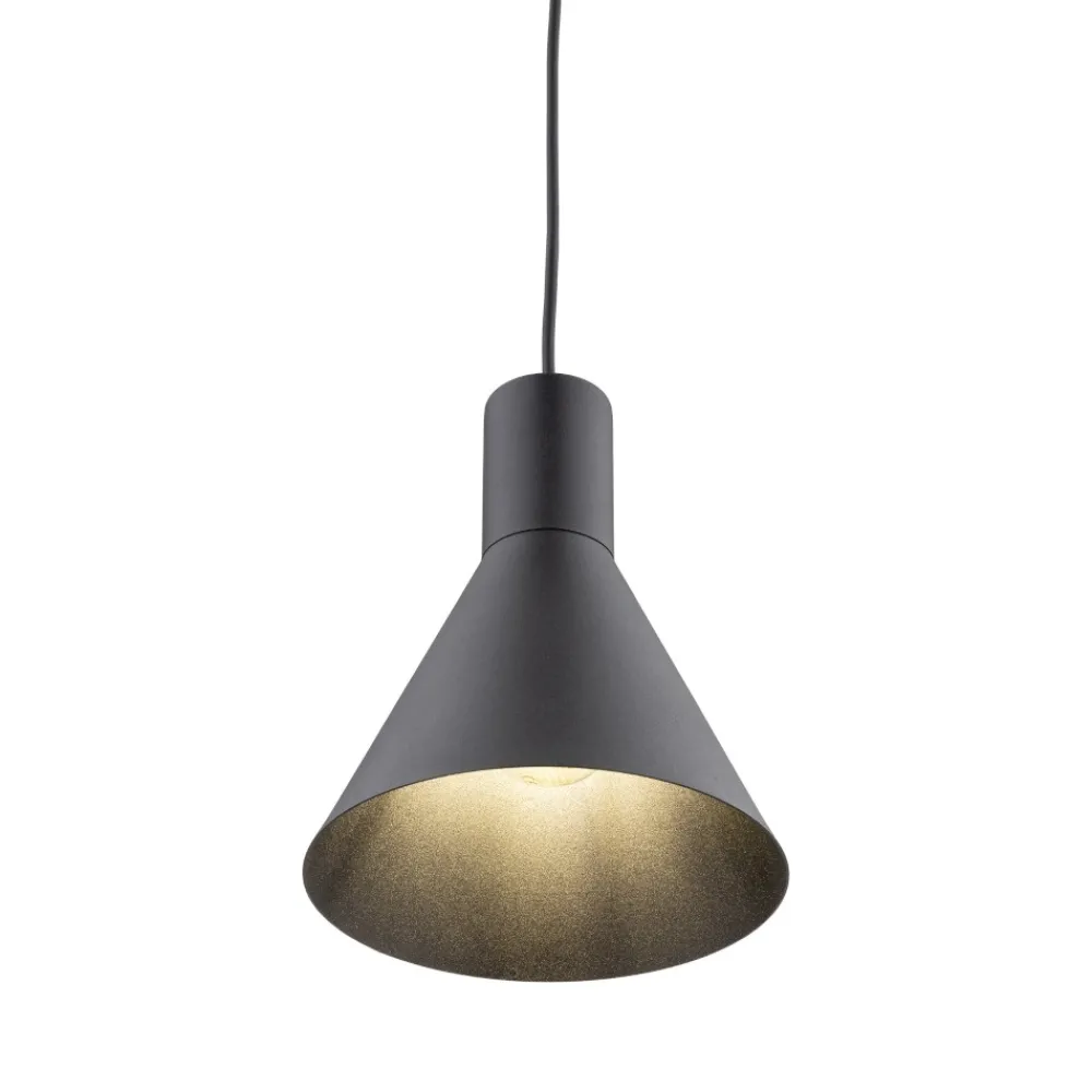 Lampade A Sospensione-Selezionato da Mazzolaluce Lampada a sospensione per isola cucina nero a cono 18 cm