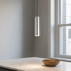Lampade A Sospensione-Selezionato da Mazzolaluce Lampada a sospensione per isola cilindro grigio