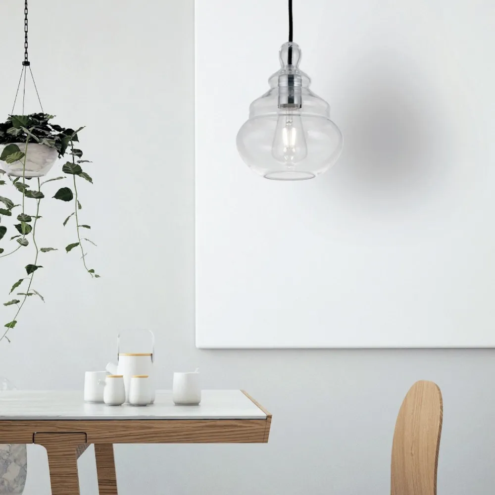 Lampade A Sospensione-Miloox Lampada a sospensione per isola adone design vetro trasparente