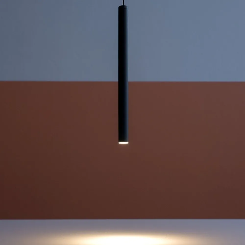Lampade A Sospensione-Affralux Lampada a sospensione per isola tubo nera led 3w 3000k