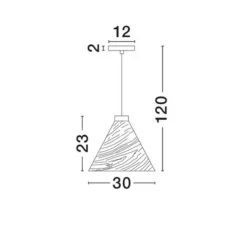 Lampade A Sospensione-Selezionato da Mazzolaluce Lampada a sospensione per isola cucina cono legno 30cm
