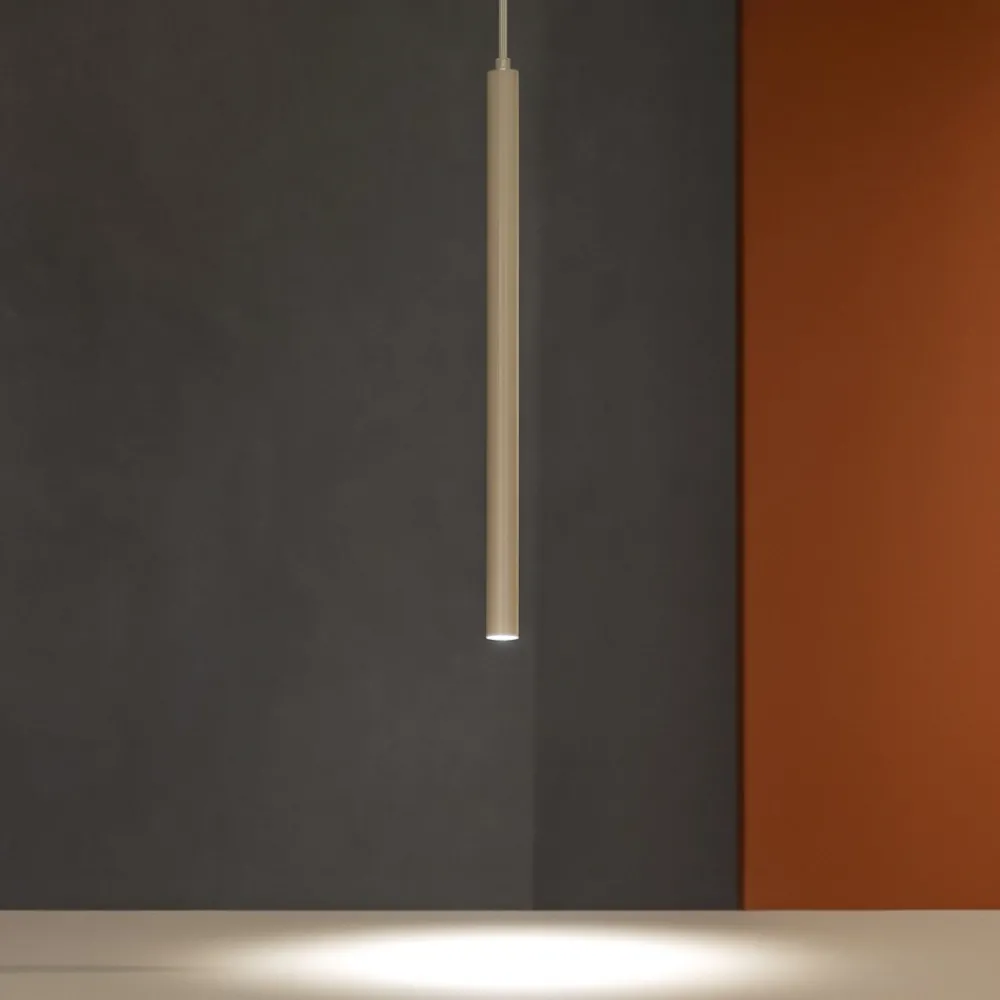 Lampade A Sospensione-Ondaluce Lampada a sospensione per isola so tube tortora led 5w 3000k