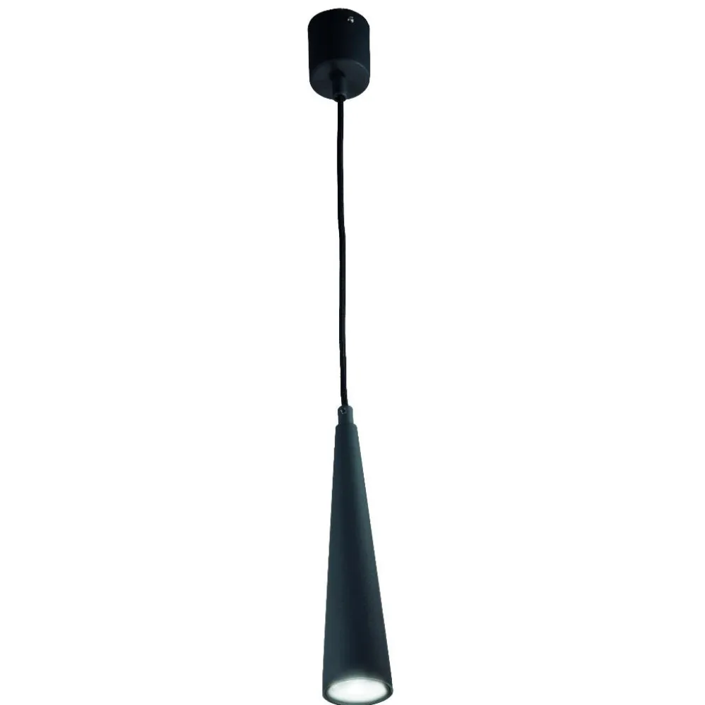 Lampade A Sospensione-Ondaluce Lampada a sospensione per isola cucina so noa cono nero luce diretta