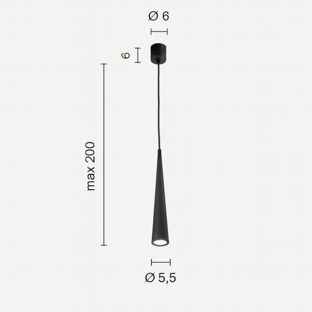 Lampade A Sospensione-Ondaluce Lampada a sospensione per isola cucina so noa cono nero luce diretta