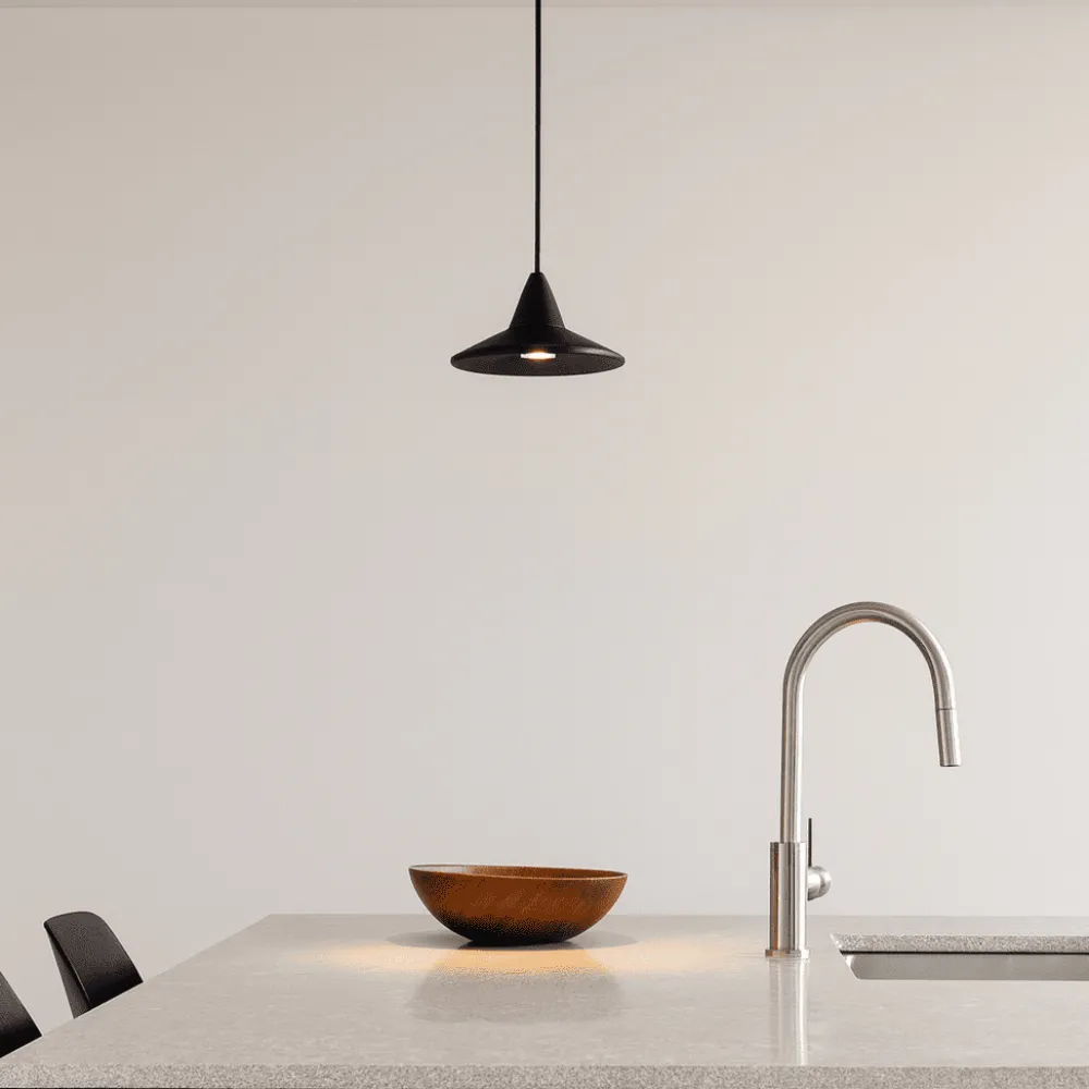 Lampade A Sospensione-Selezionato da Mazzolaluce Lampada a sospensione per isola cucina nero led 3000k dimmerabile