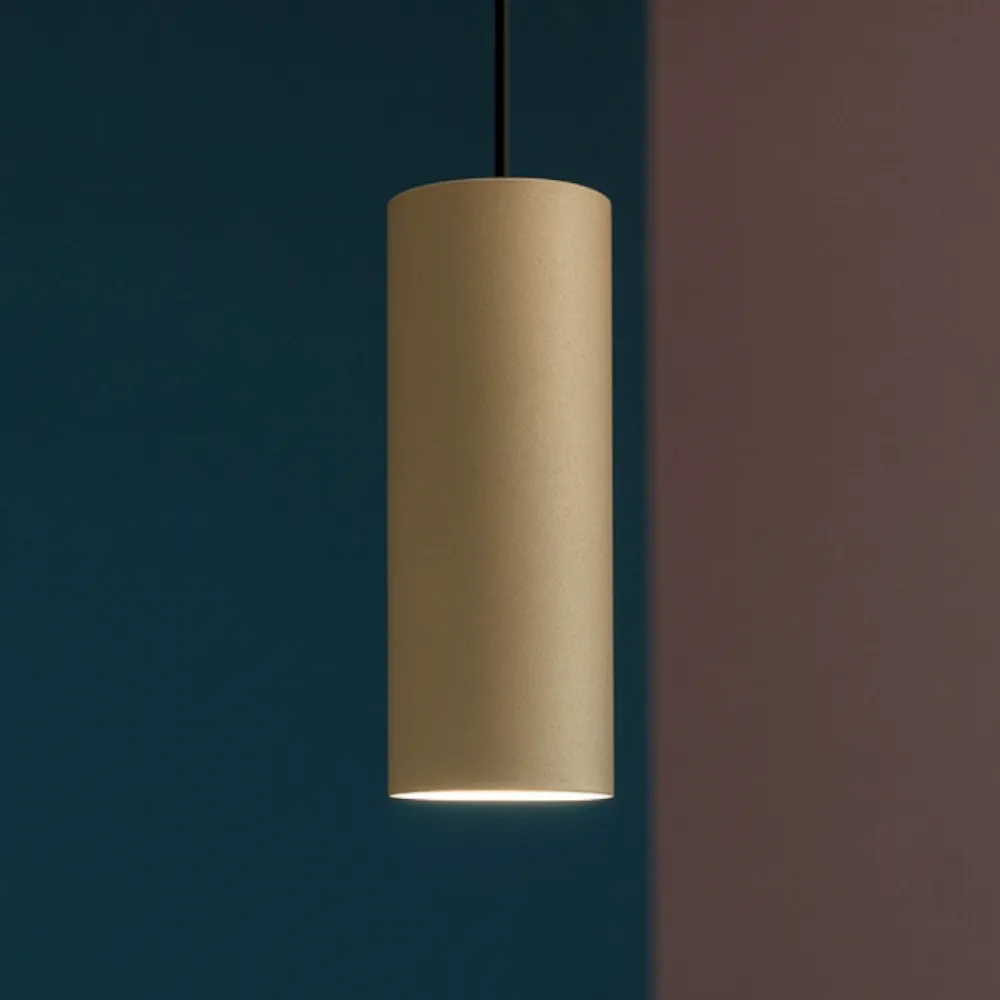 Lampade A Sospensione-Top Light Lampada a sospensione per isola cucina cilindro colore sabbia