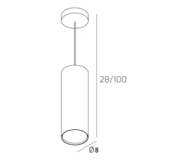 Lampade A Sospensione-Top Light Lampada a sospensione per isola cucina cilindro metallo bianco