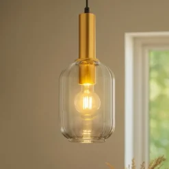Lampade A Sospensione-Selezionato da Mazzolaluce Lampada a sospensione per isola cucina moderna dettagli colore oro