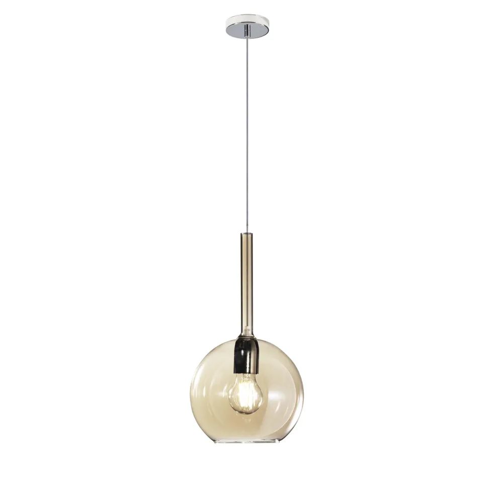 Lampade A Sospensione-Top Light Lampada a sospensione per isola cucina boccia vetro ambra