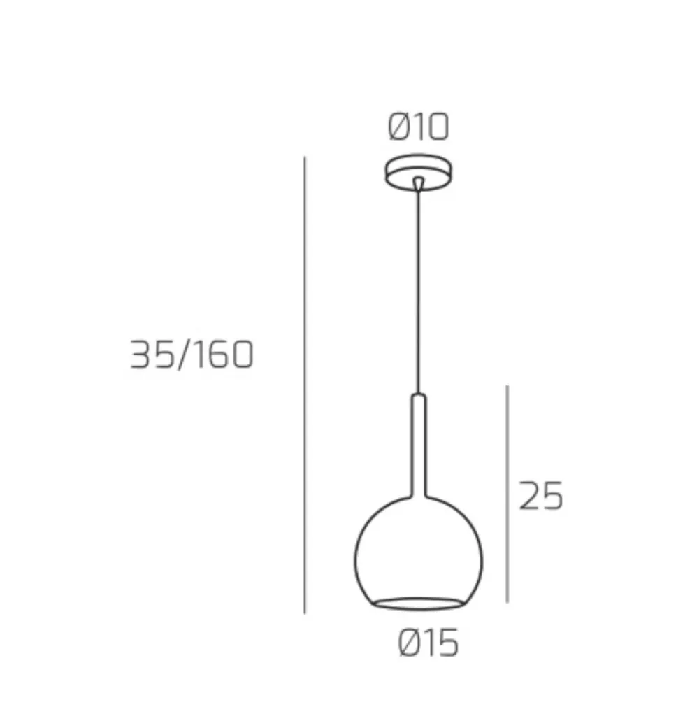 Lampade A Sospensione-Top Light Lampada a sospensione per isola cucina boccia vetro ambra