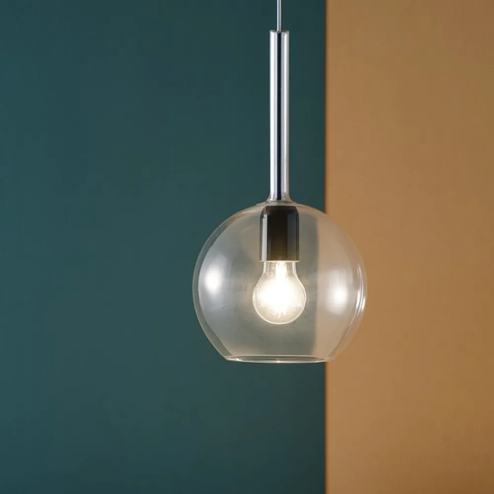 Lampade A Sospensione-Top Light Lampada a sospensione per penisola cucina vetro trasparente