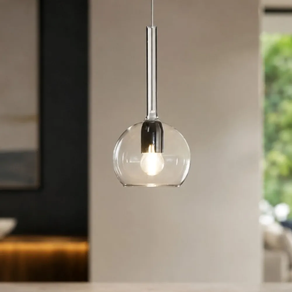 Lampade A Sospensione-Top Light Lampada a sospensione per penisola cucina boccia vetro trasparente
