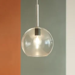 Lampade A Sospensione-Top Light Lampada a sospensione per penisola cucina moderna sfera vetro trasparente