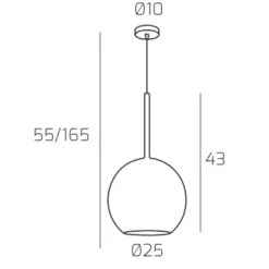 Lampade A Sospensione-Top Light Lampada a sospensione per penisola cucina moderna sfera vetro trasparente