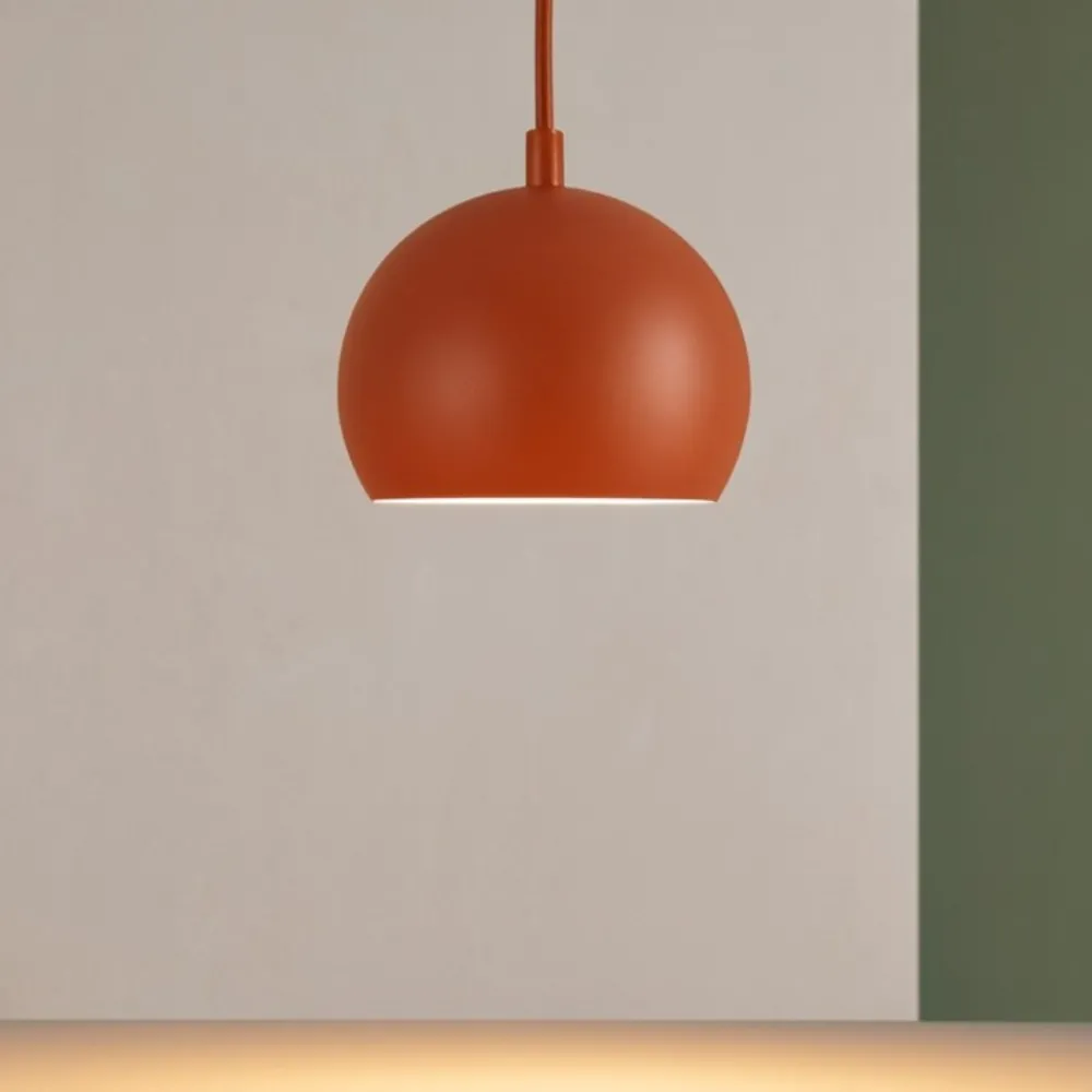 Lampade A Sospensione-Selezionato da Mazzolaluce Lampada a sospensione per tavolo da cucina a cupola rosso mattone