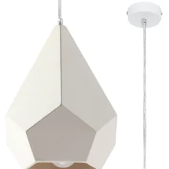 Lampade A Sospensione-Selezionato da Mazzolaluce Lampada a sospensione prismatico di gesso bianco