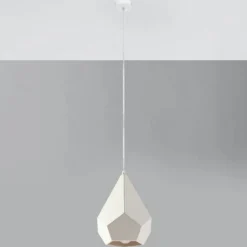 Lampade A Sospensione-Selezionato da Mazzolaluce Lampada a sospensione prismatico di gesso bianco