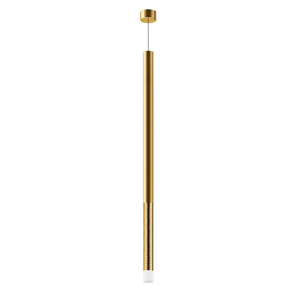 Lampade A Sospensione-Linea Light Lampada a sospensione puccini cilindro ottone led 3000k 90cm