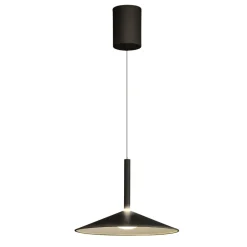 Lampade A Sospensione-Selezionato da Mazzolaluce Lampada a sospensione saliscendi nero disco 9w 3000k