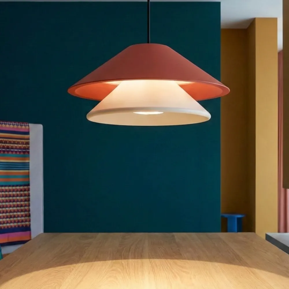 Lampade A Sospensione-Selezionato da Mazzolaluce Lampada a sospensione saliscendi led 3000k cono bianco arancione