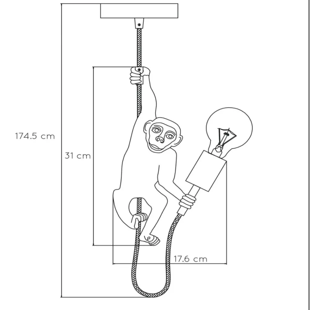 Lampade A Sospensione-Selezionato da Mazzolaluce Lampada a sospensione scimmia oro pendente scimpenze