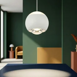 Lampade A Sospensione-Selezionato da Mazzolaluce Lampada a sospensione sfera bianca led 2700k-6500k con telecomando