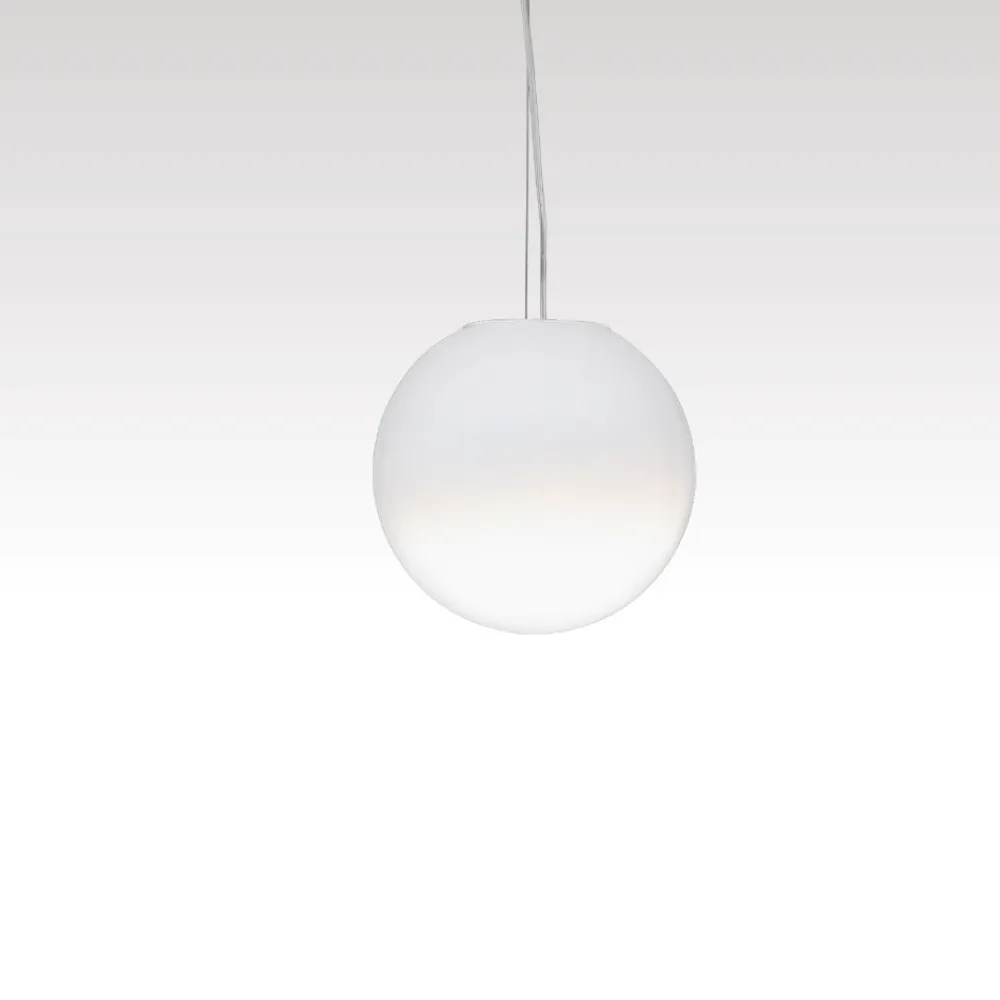 Lampade A Sospensione-Selezionato da Mazzolaluce Lampada a sospensione sfera 20 cm vetro sfumato bianco led 7w 3000k dimmerabile