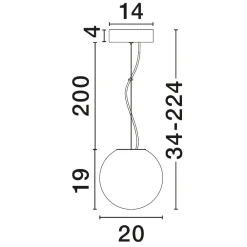 Lampade A Sospensione-Selezionato da Mazzolaluce Lampada a sospensione sfera 20 cm vetro sfumato bianco led 7w 3000k dimmerabile