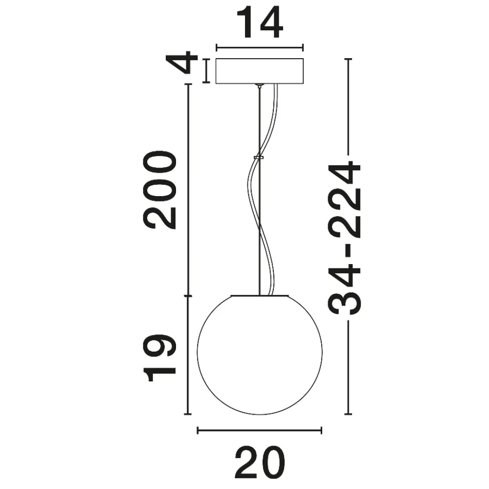 Lampade A Sospensione-Selezionato da Mazzolaluce Lampada a sospensione sfera 20 cm vetro sfumato bianco led 7w 3000k dimmerabile