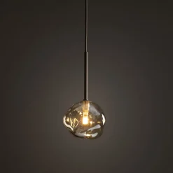 Lampade A Sospensione-Selezionato da Mazzolaluce lampada a sospensione sfera di vetro cognac design moderno