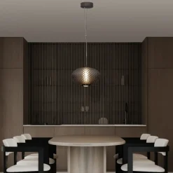 Lampade A Sospensione-Selezionato da Mazzolaluce Lampada a sospensione sfera di vetro sfumato marrone scuro led 12w 3000k dimmerabile