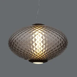 Lampade A Sospensione-Selezionato da Mazzolaluce Lampada a sospensione sfera di vetro sfumato marrone scuro led 12w 3000k dimmerabile