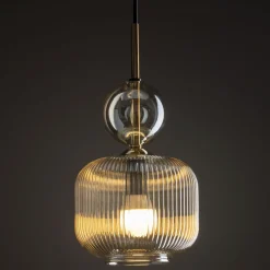 Lampade A Sospensione-Selezionato da Mazzolaluce lampada a sospensione sfera di vetro ambra stile contemporaneo