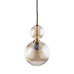 Lampade A Sospensione-Selezionato da Mazzolaluce lampada a sospensione sfera di vetro ambra per camera da letto