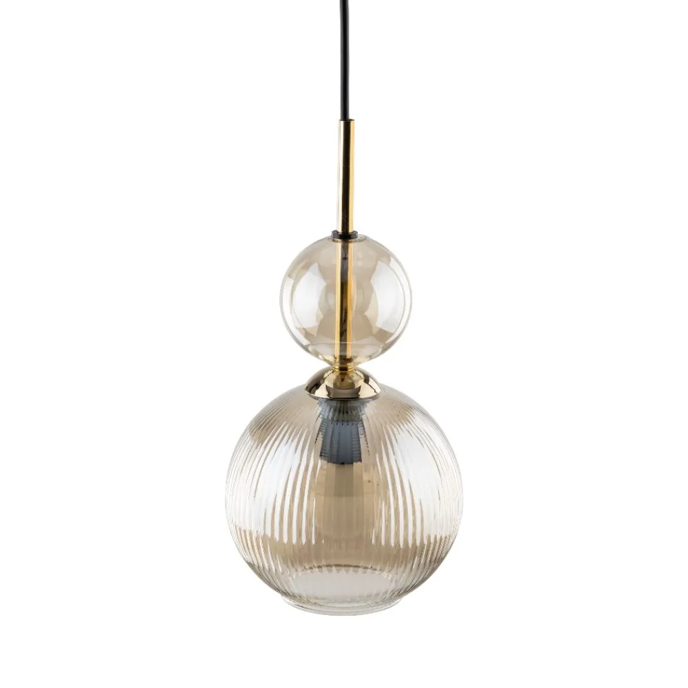 Lampade A Sospensione-Selezionato da Mazzolaluce lampada a sospensione sfera di vetro ambra per camera da letto