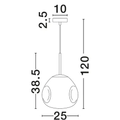 Lampade A Sospensione-Selezionato da Mazzolaluce Lampada a sospensione sfera di vetro rame specchiato martellato 25 cm moderna