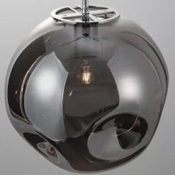 Lampade A Sospensione-Selezionato da Mazzolaluce Lampada a sospensione sfera di vetro martellato fume 30 cm design moderna