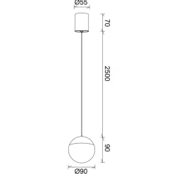 Lampade A Sospensione-Selezionato da Mazzolaluce Lampada a sospensione sfera nera led 10w 3000k