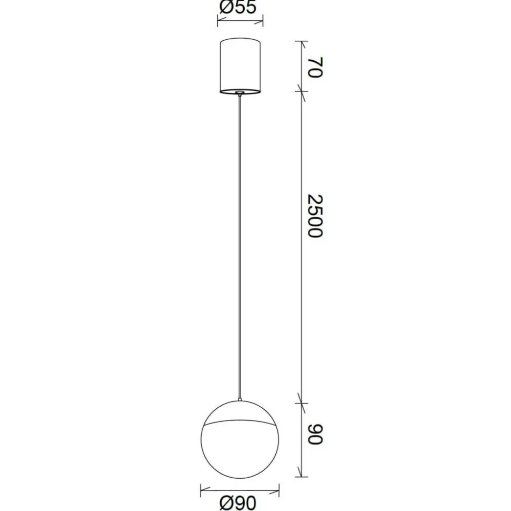 Lampade A Sospensione-Selezionato da Mazzolaluce Lampada a sospensione sfera nera led 10w 3000k