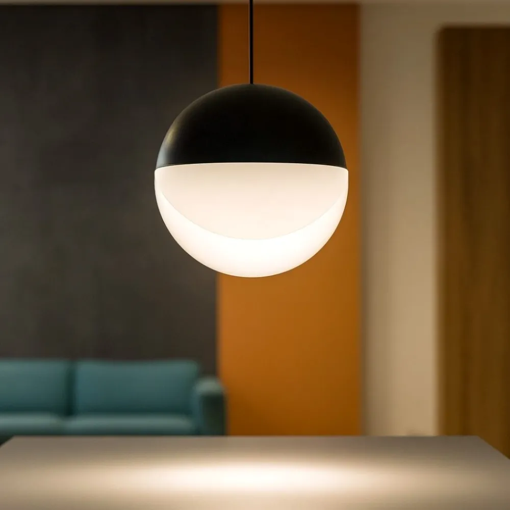 Lampade A Sospensione-Linea Light Lampada a sospensione sfera nera led 7w 3000k rossini