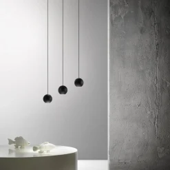 Lampade A Sospensione-Gea Luce Lampada a sospensione sfera nera da incasso guya led 3000k