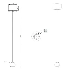 Lampade A Sospensione-Selezionato da Mazzolaluce Lampada a sospensione sfera nera led 2700k-6500k moderna con telecomando