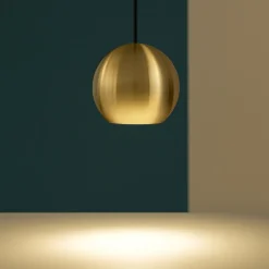 Lampade A Sospensione-Gea Luce Lampada a sospensione sfera oro guya led 3000k