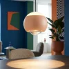 Lampade A Sospensione-Selezionato da Mazzolaluce Lampada a sospensione sfera pesca grigio led 2300k a 4000k con telecomando