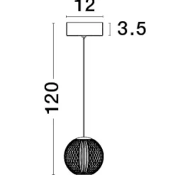 Lampade A Sospensione-Selezionato da Mazzolaluce Lampada a sospensione sfera vetro decorato argento led 3200k