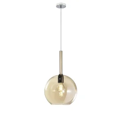 Lampade A Sospensione-Top Light Lampada a sospensione sfera vetro ambra per isola