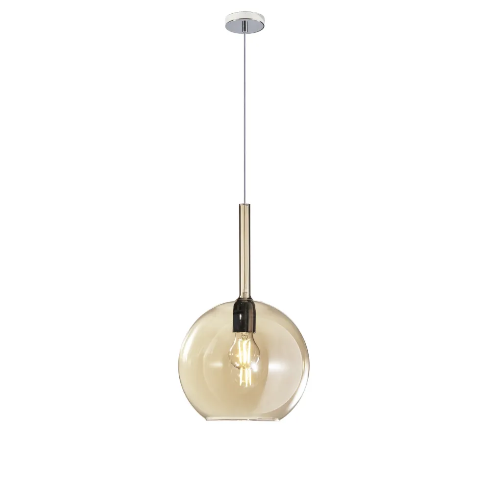 Lampade A Sospensione-Top Light Lampada a sospensione sfera vetro ambra per isola