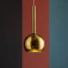 Lampade A Sospensione-Top Light Lampada a sospensione sfera vetro specchiato oro lucido